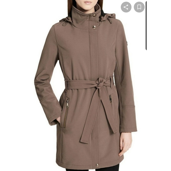 CALVIN KLEIN Belted Water Resistant Coat - Picture 2 of 2